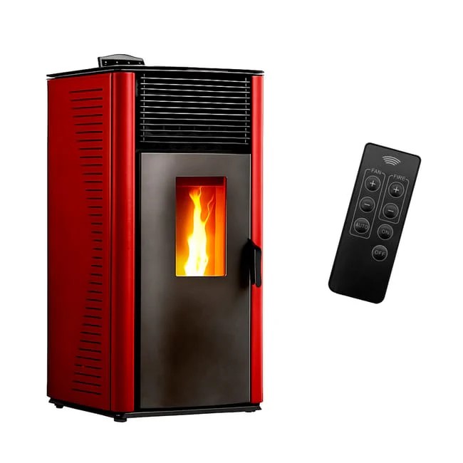 Stufa a pellet ad aria Anita da 10 kW Sannover bordeaux